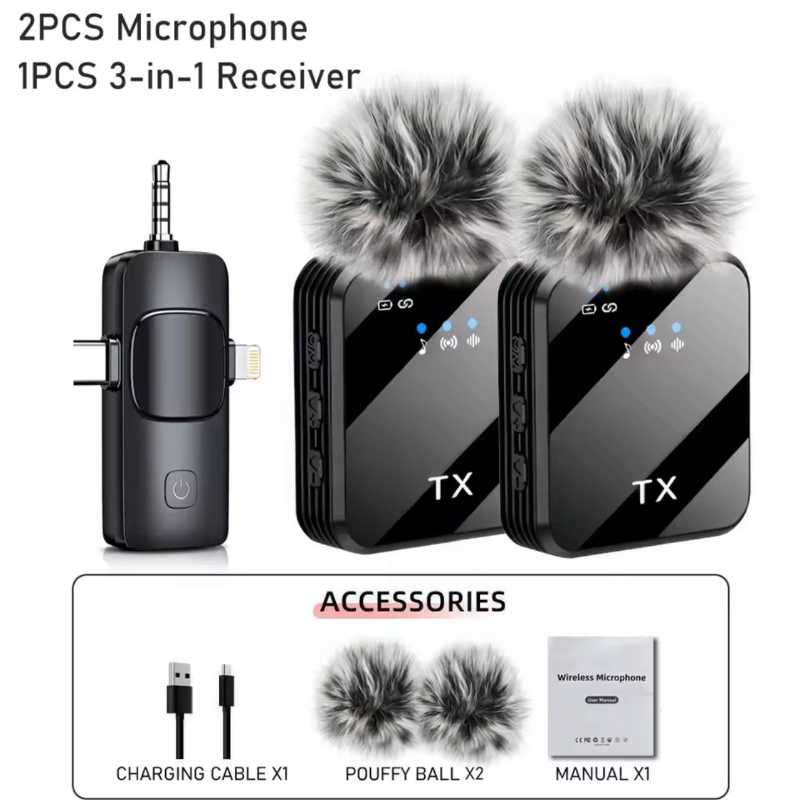 Microfone de lapela 3 em ..
