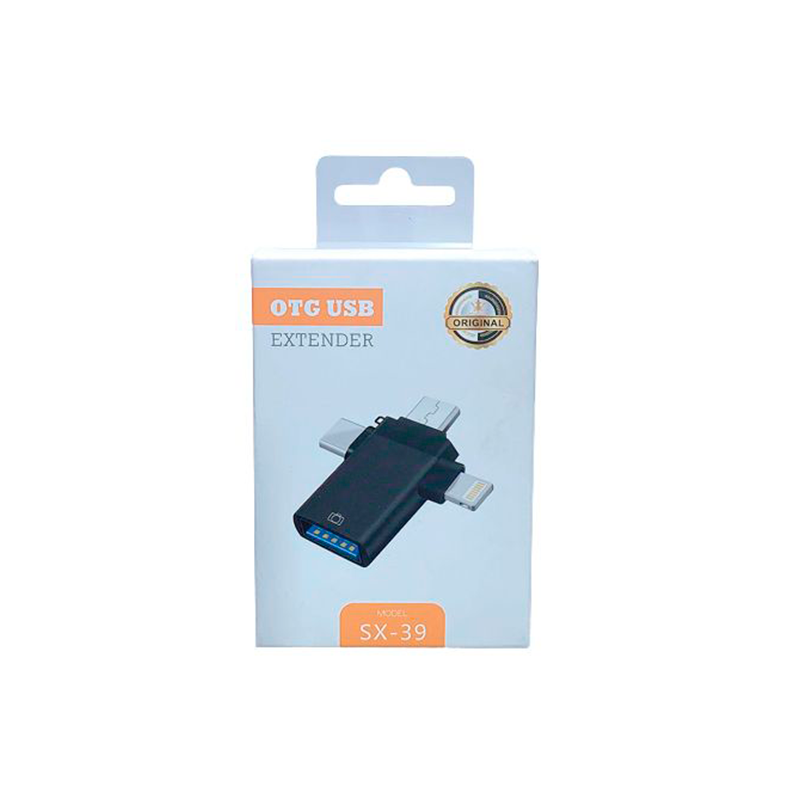 Adaptador OTG 3 em 1