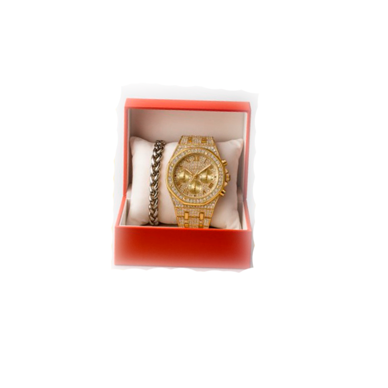 Relógio de luxo cravejad